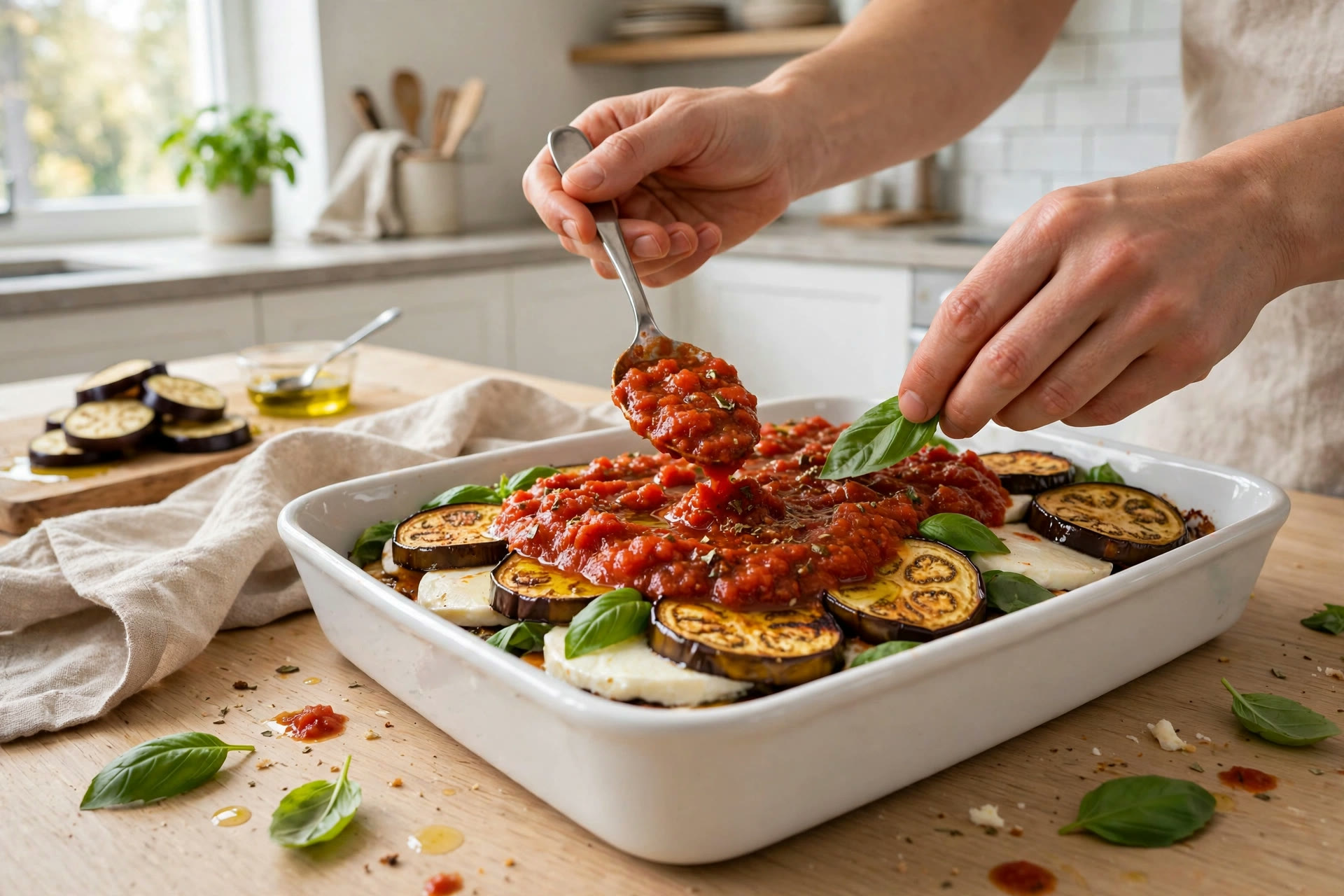 Step 3 — Light Baked Eggplant Parmesan