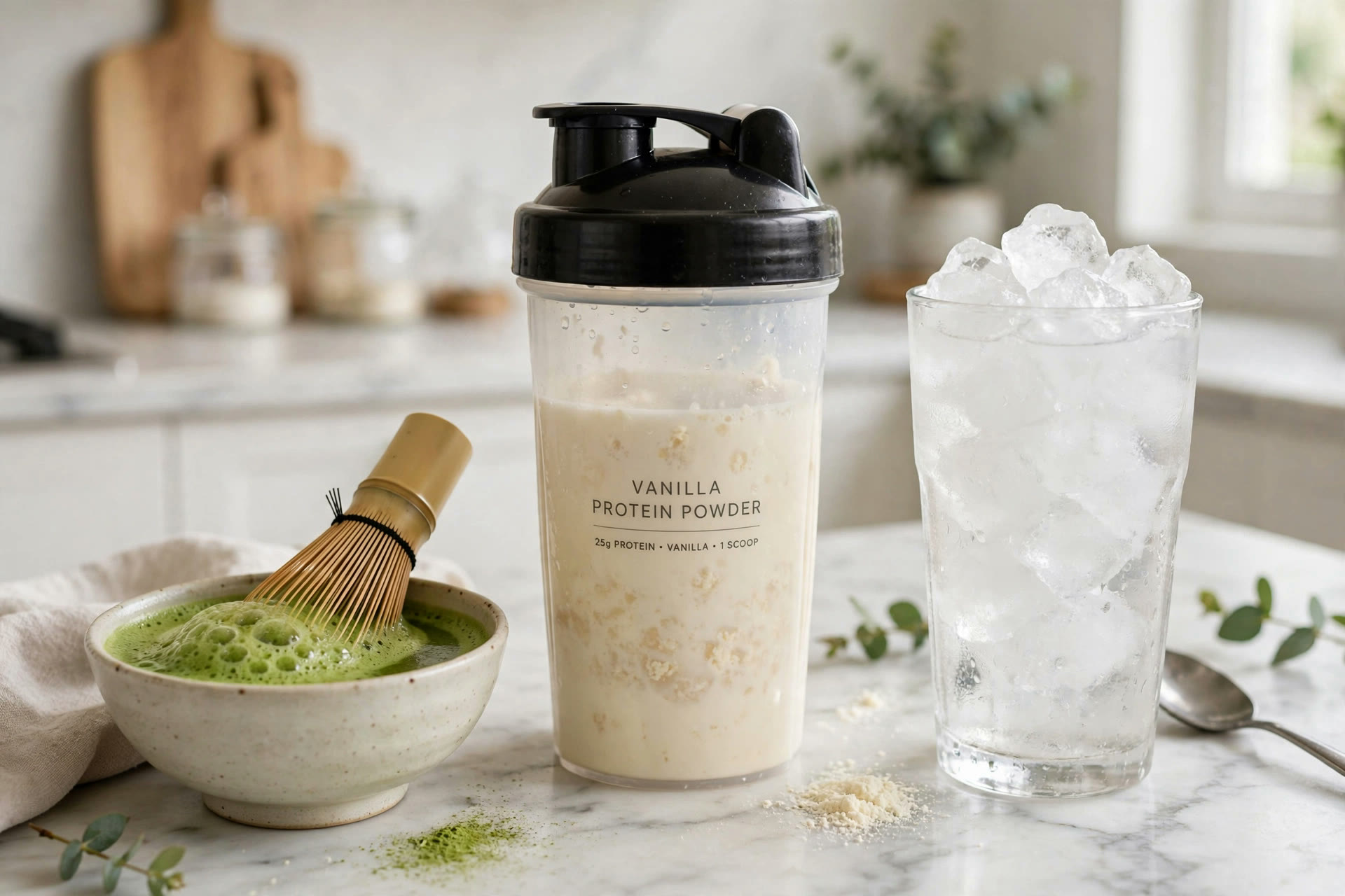 Step 2 — High-Protein Iced Matcha Latte