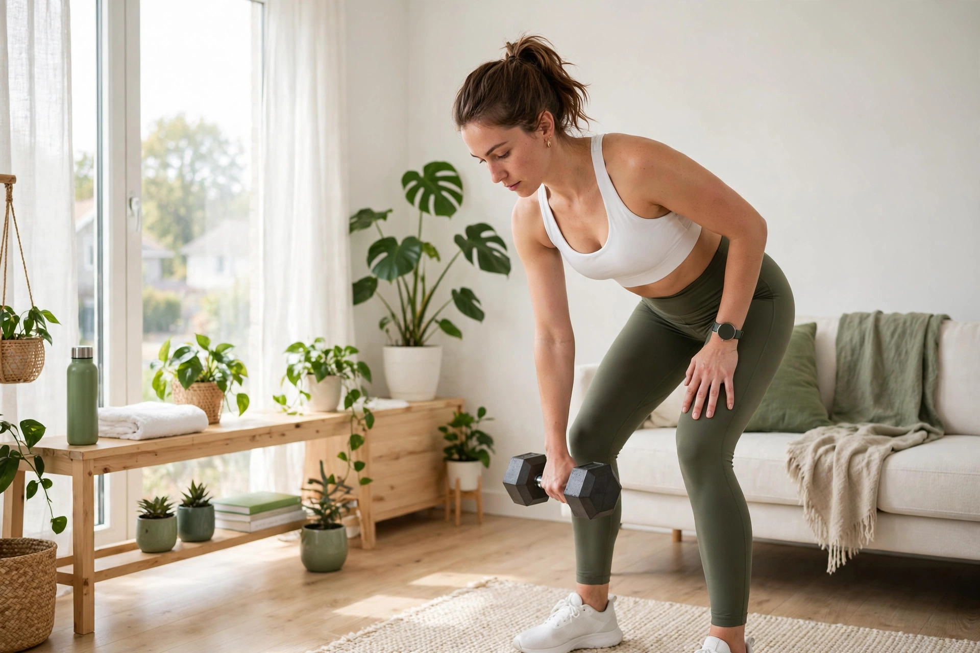 Strength training with dumbbells at home