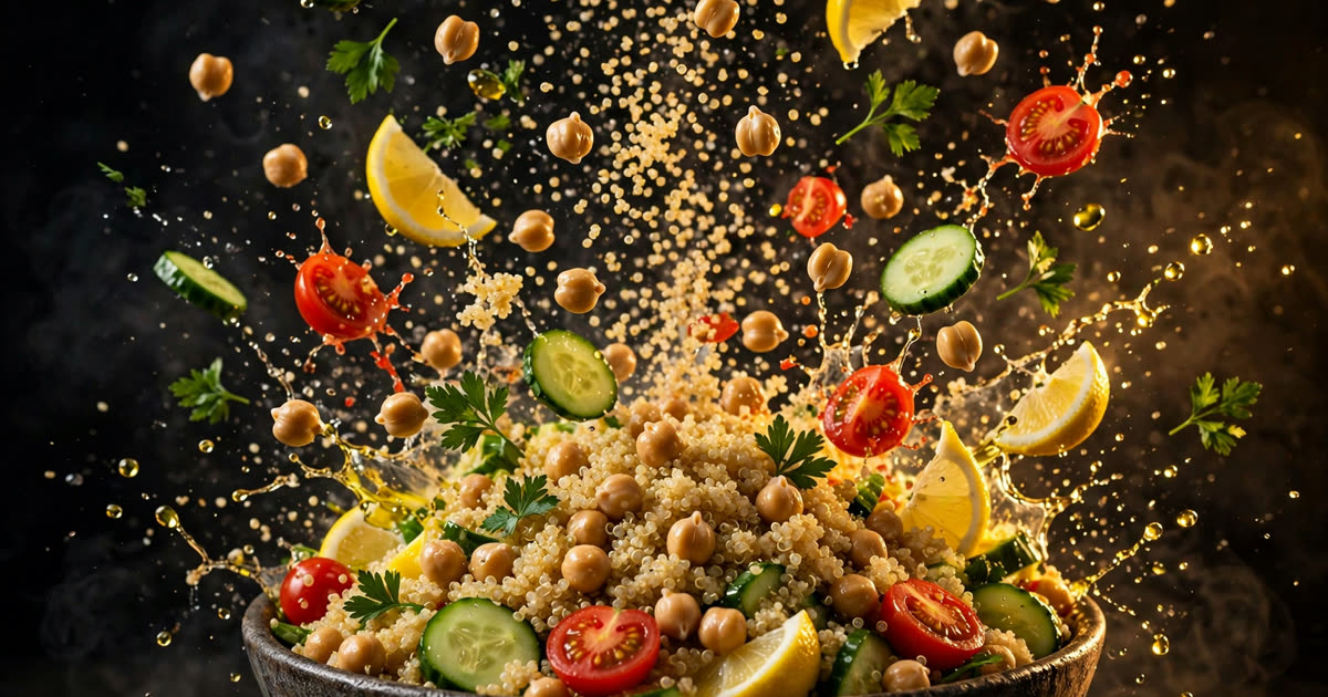 Zitronen-Kichererbsen-Quinoa-Salat