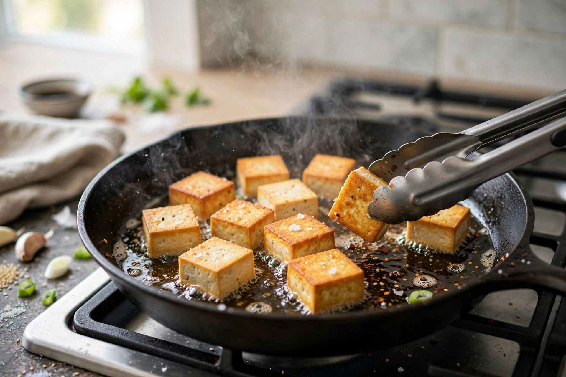 Step 2 — Crispy Garlic Tofu Veggie Stir-Fry