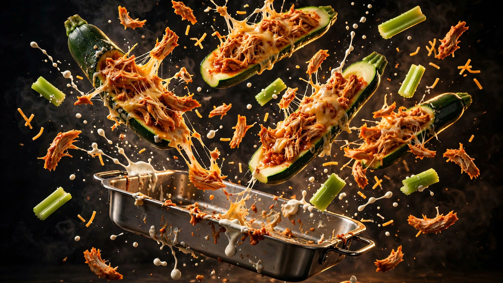 Lichte Courgettebootjes Gevuld met Buffalokip