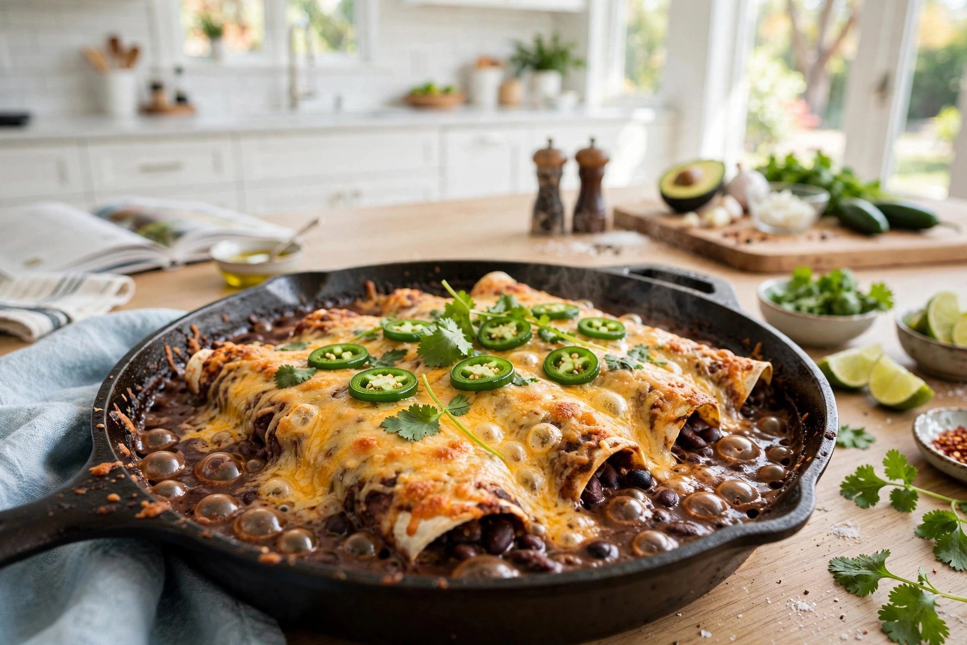 Step 3 — Spicy Black Bean & Corn Enchilada Skillet