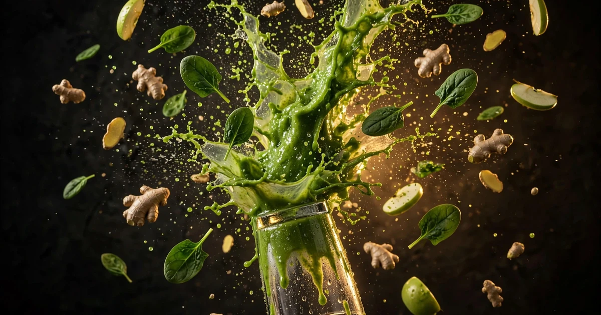 Groene detox-smoothie (spinazie, appel, gember)