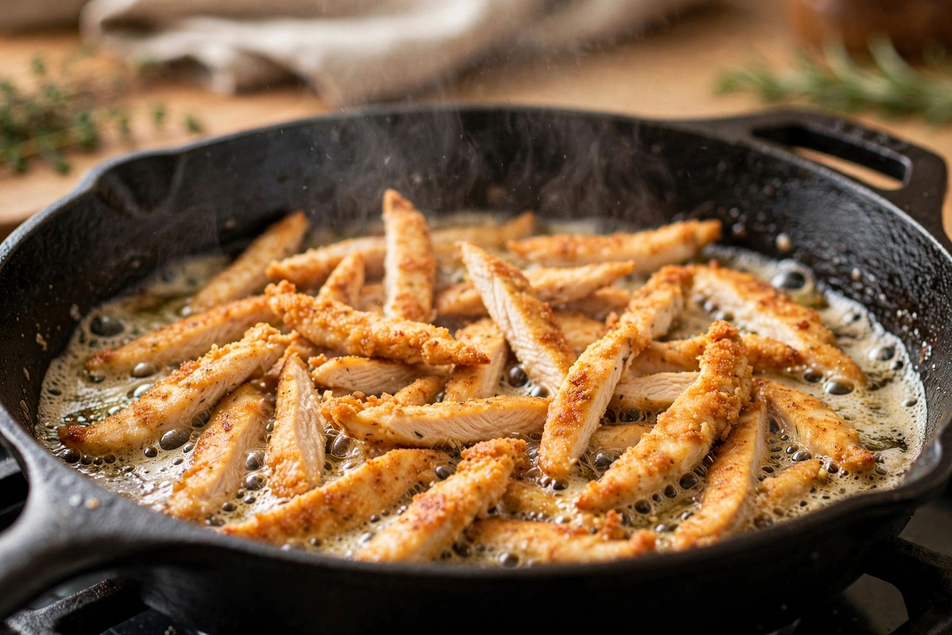Step 2 — Garlic Butter Chicken & Mushroom Skillet