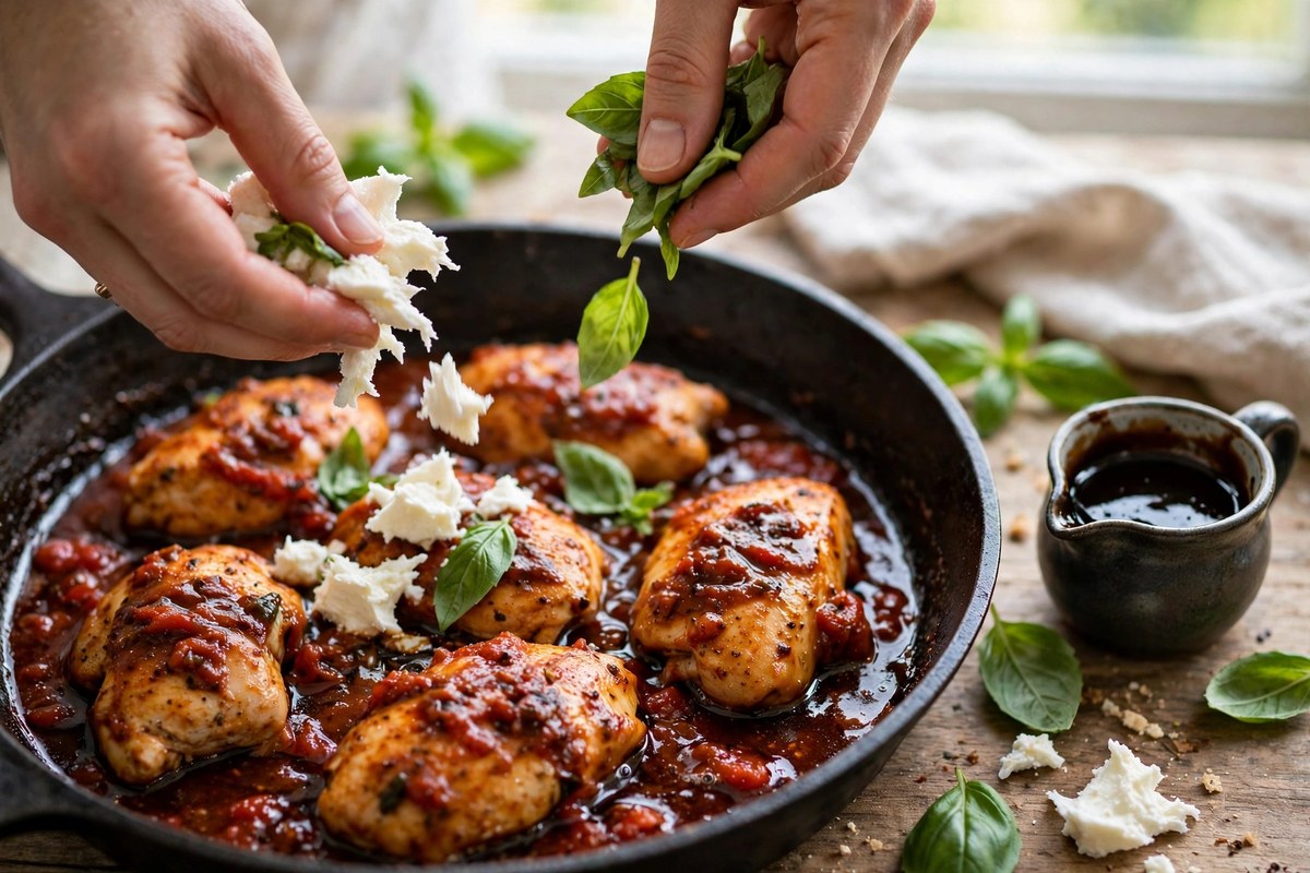 Step 3 — Light Caprese Chicken Skillet