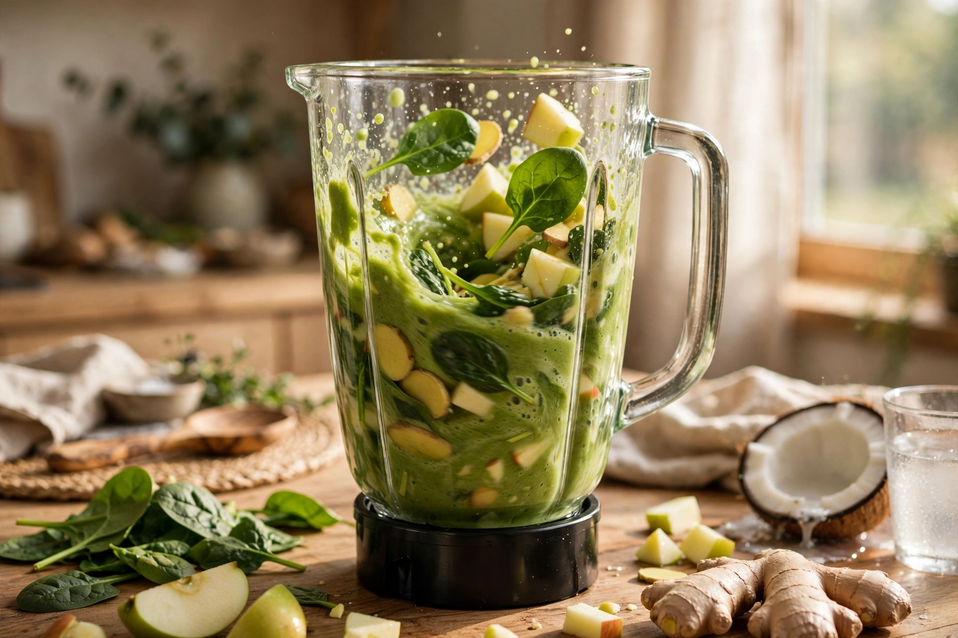 Step 2 — Green Detox Smoothie (Spinach Apple Ginger)