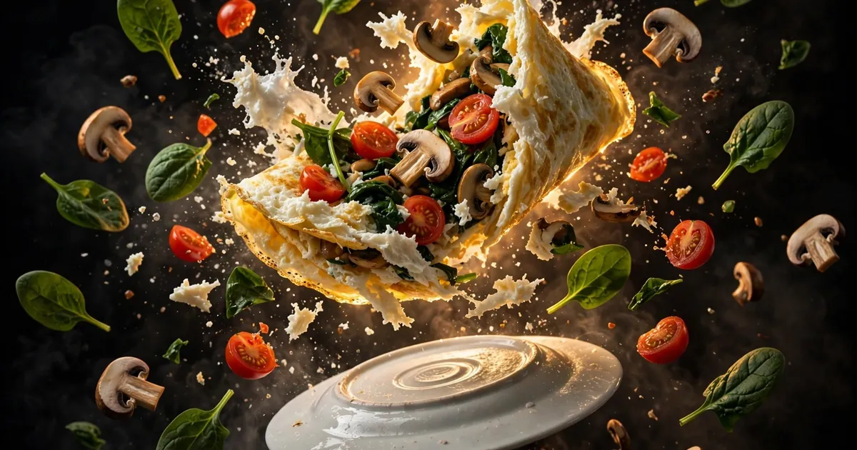 Spinach & Mushroom Egg White Omelette