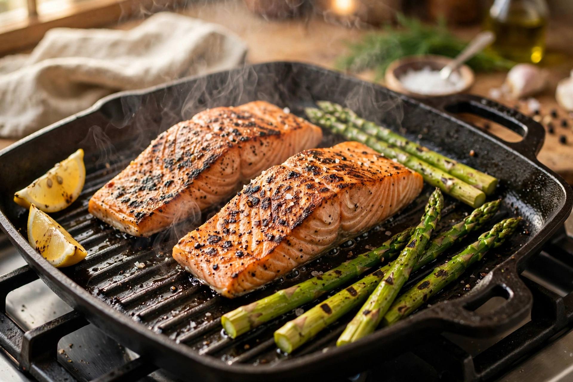 Step 2 — Lemon Herb Grilled Salmon with Asparagus