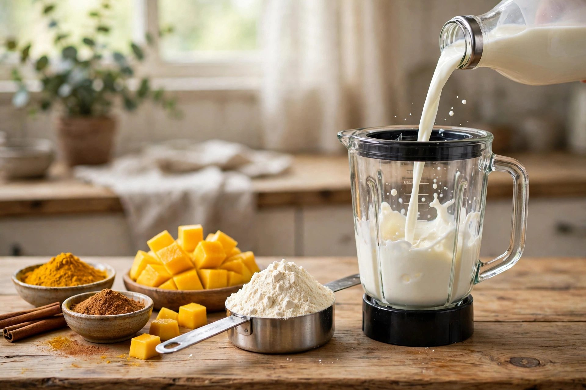 Step 1 — Mango Turmeric Protein Smoothie