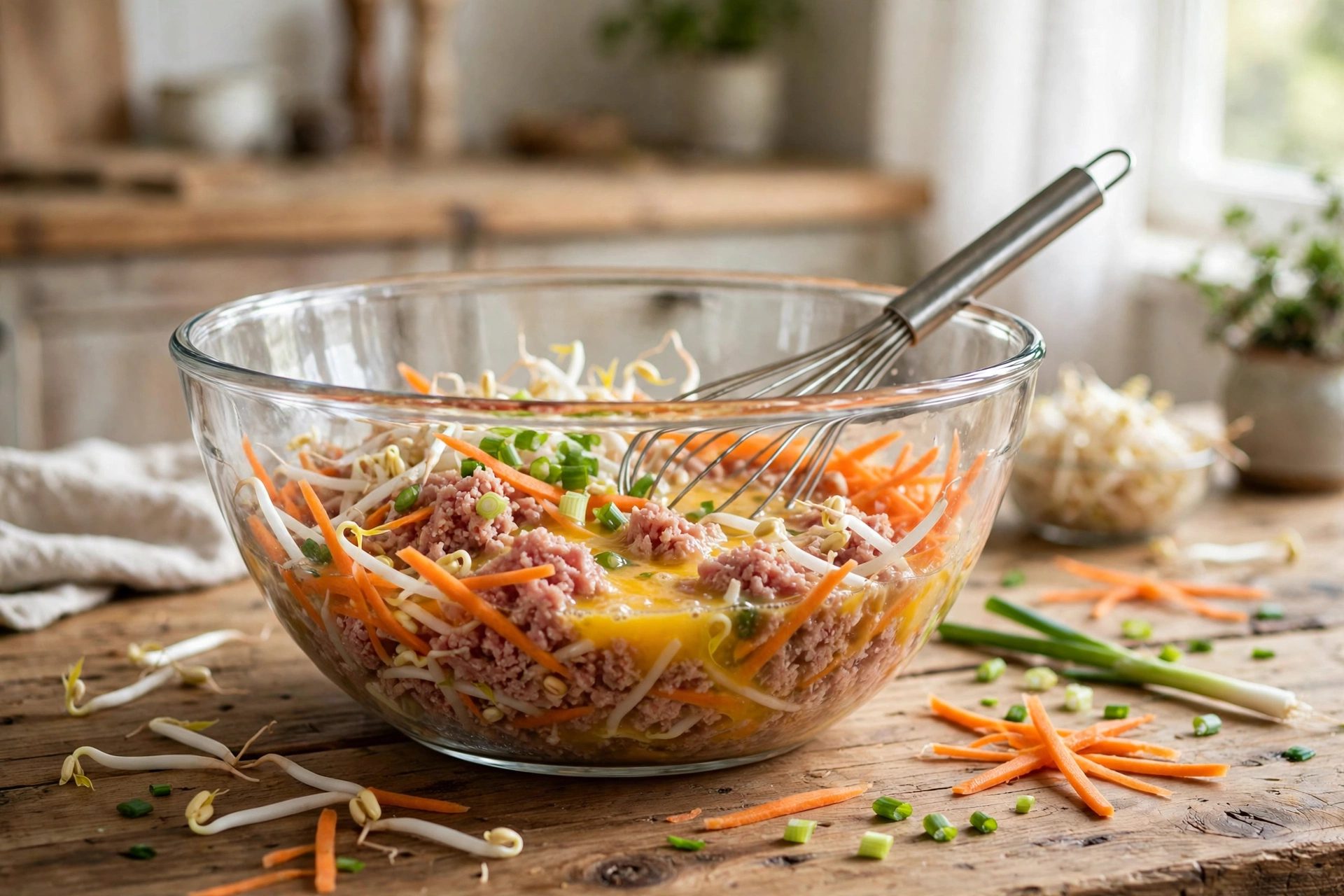Step 1 — Light Turkey & Vegetable Egg Foo Young
