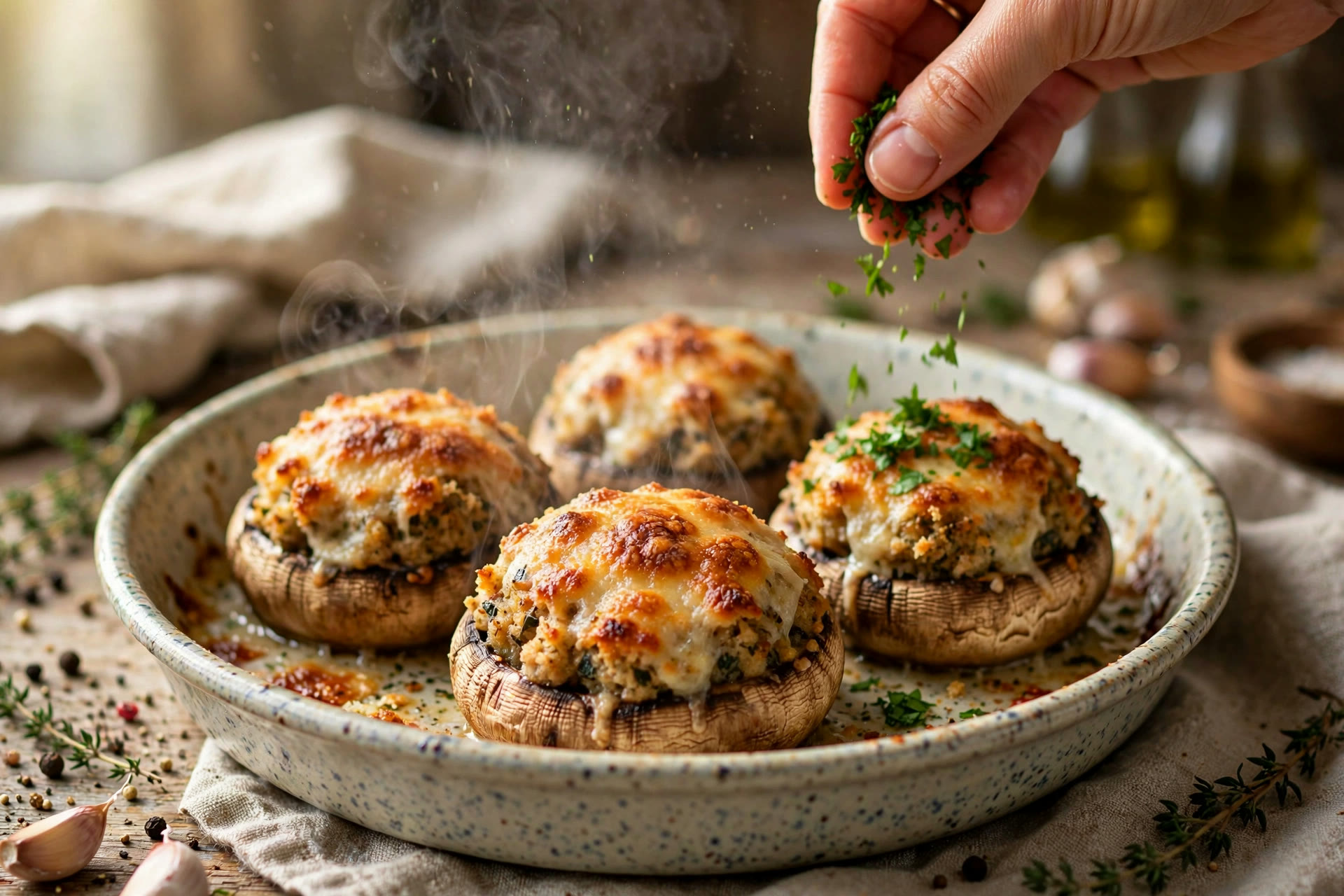 Step 3 — Stuffed Portobello Mushrooms with Quinoa & Spinach
