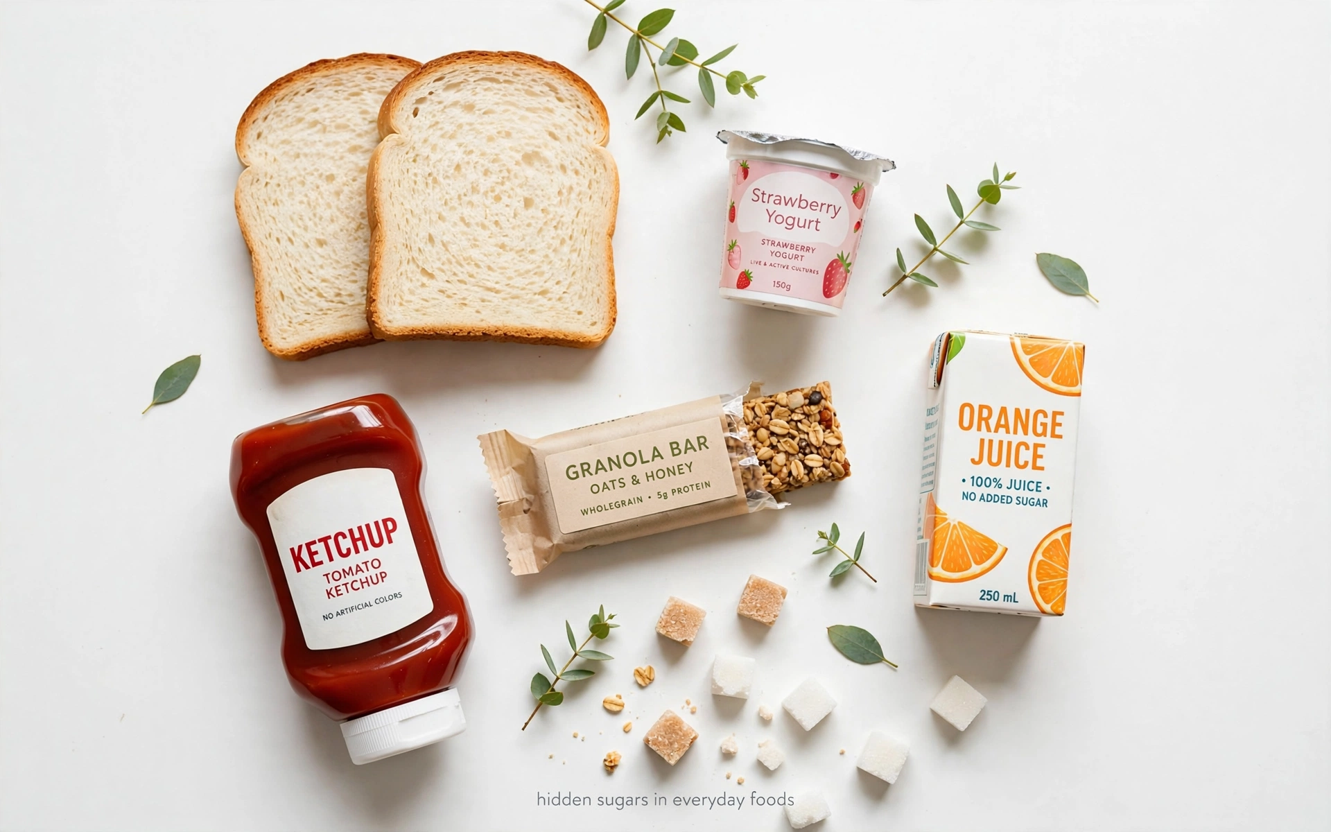 Aliments du quotidien avec sucres cachés