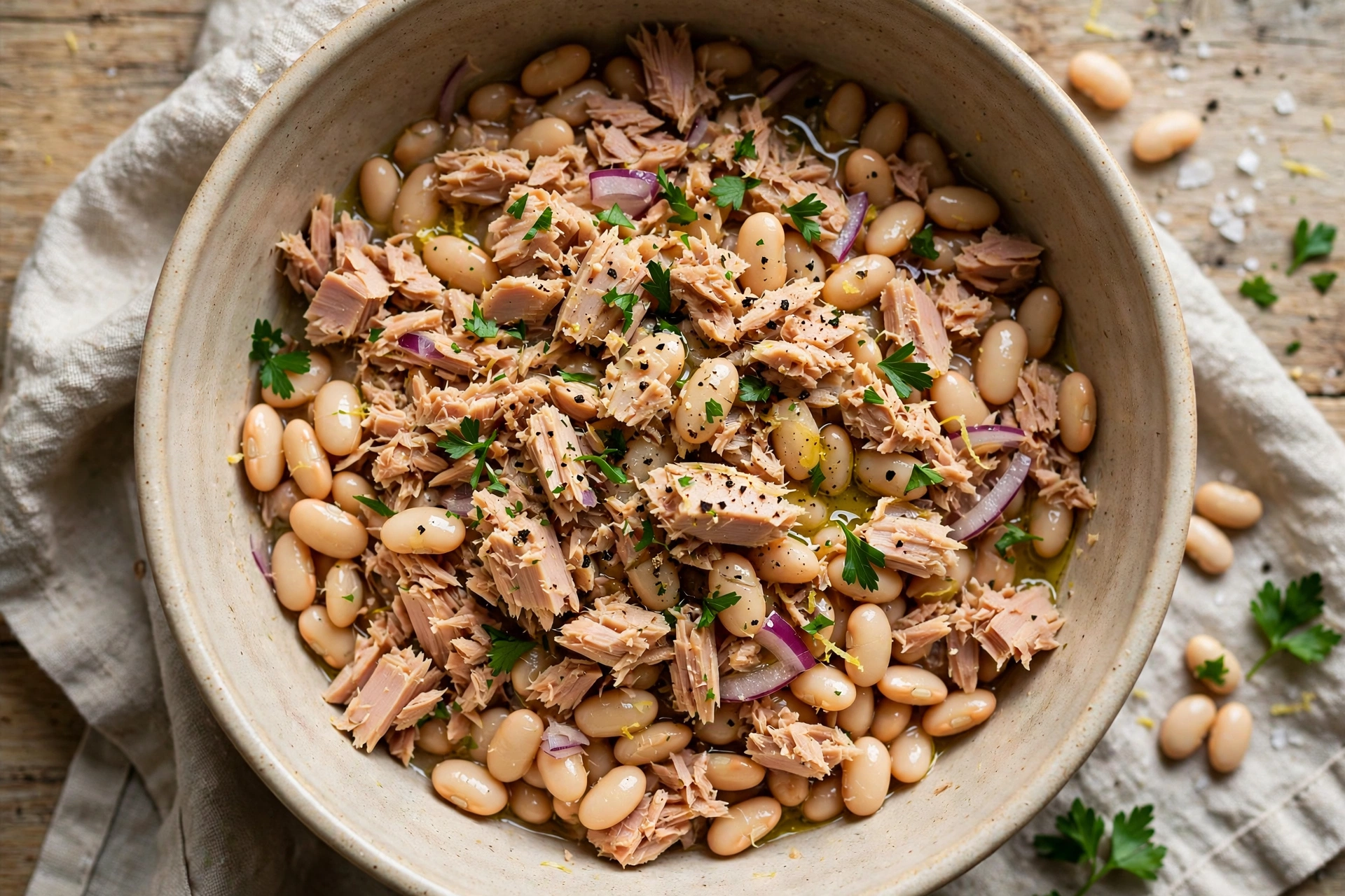 Step 1 — Tuna & White Bean Protein Salad