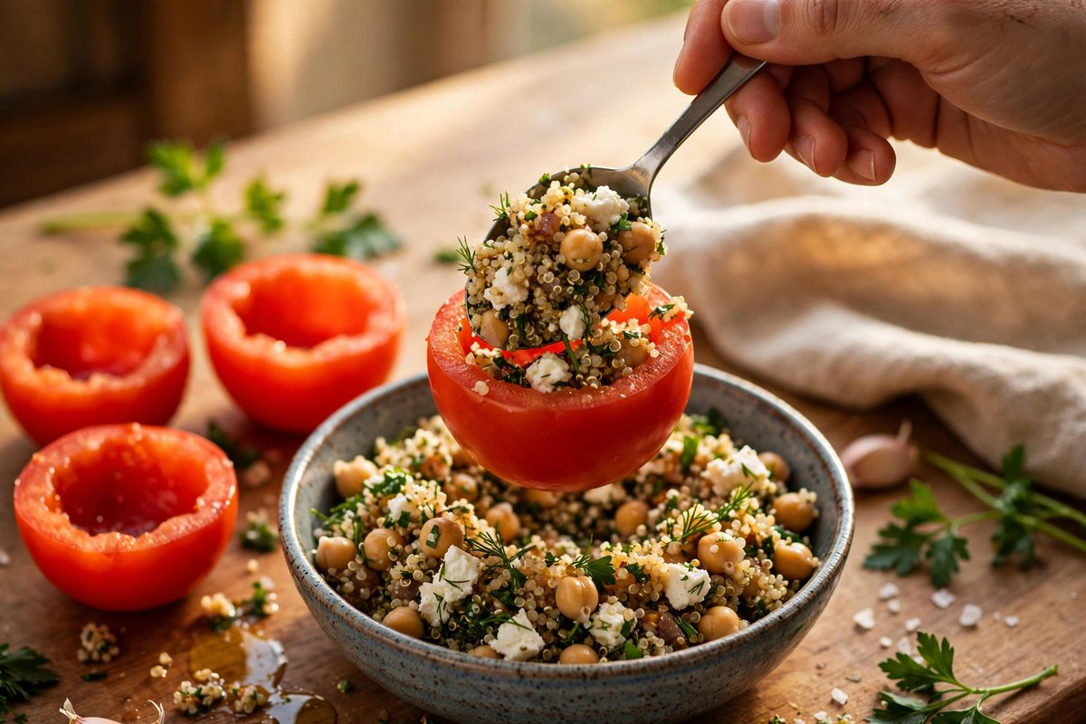 Step 2 — Mediterranean Quinoa Stuffed Tomatoes