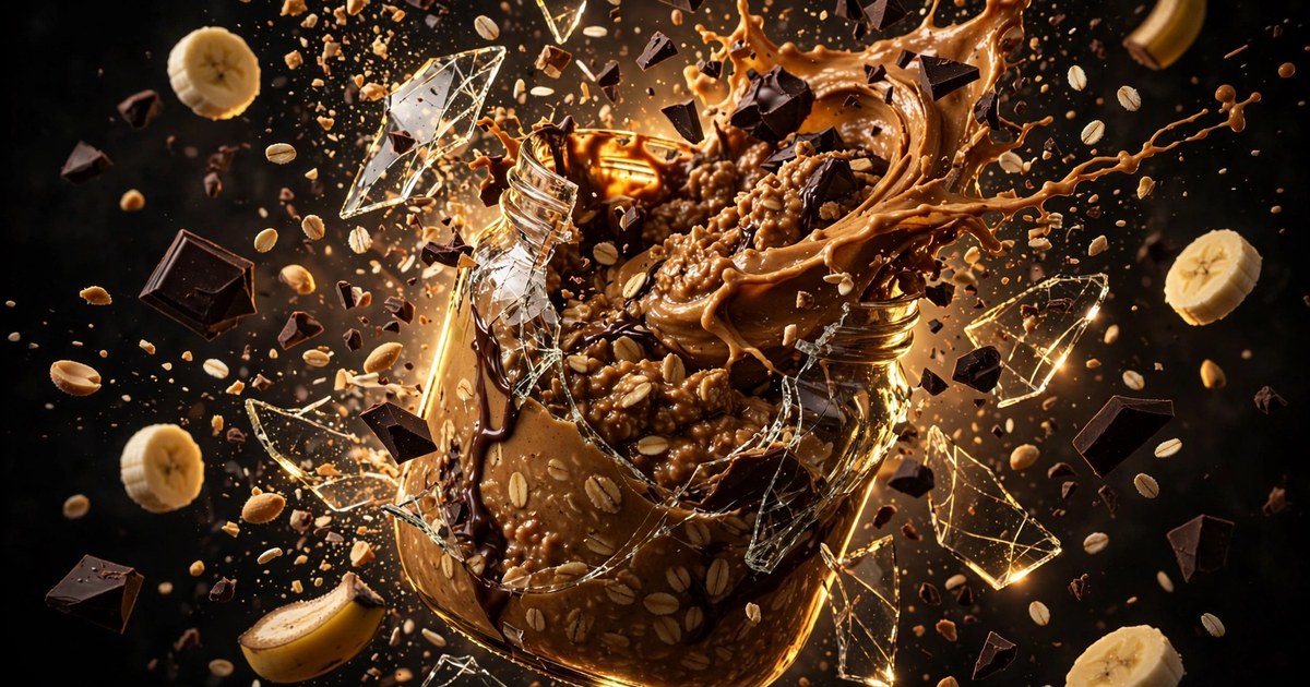 Proteinreiche Schoko-Erdnussbutter-Overnight-Oats