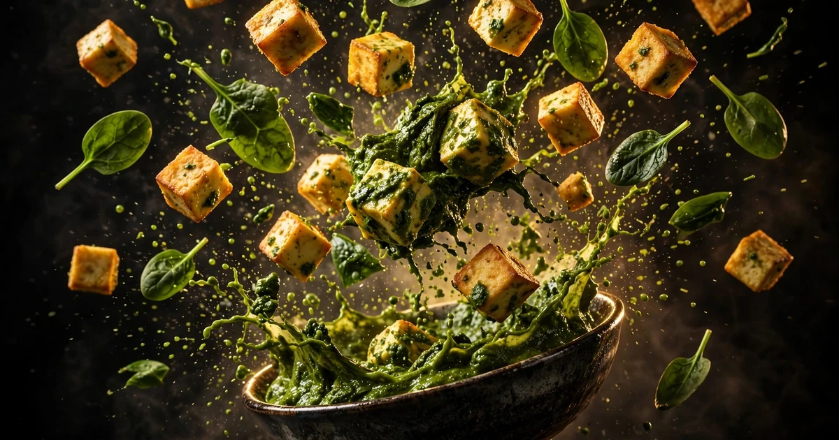 Lichte palak paneer (zonder room)