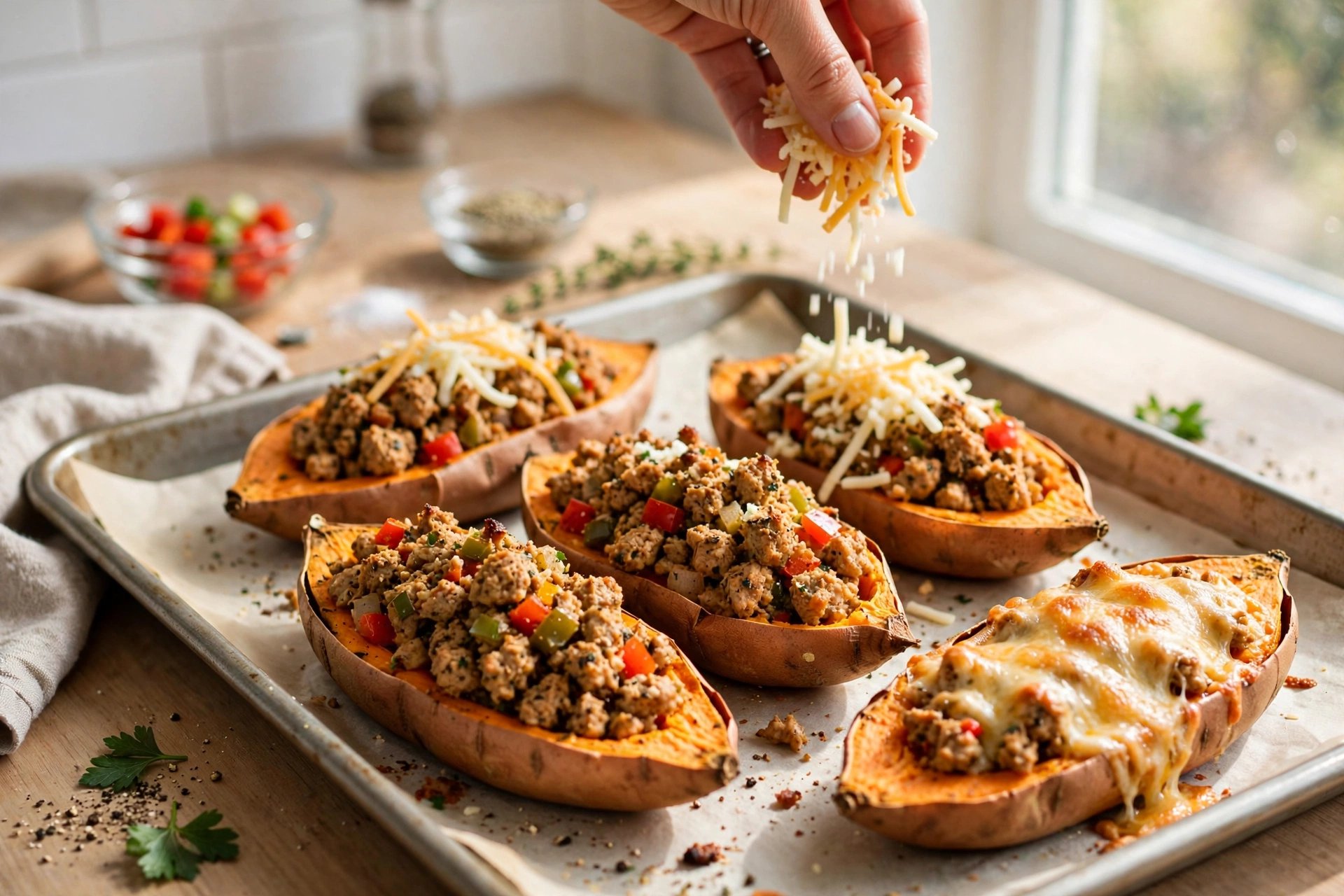 Step 3 — Turkey Stuffed Sweet Potatoes