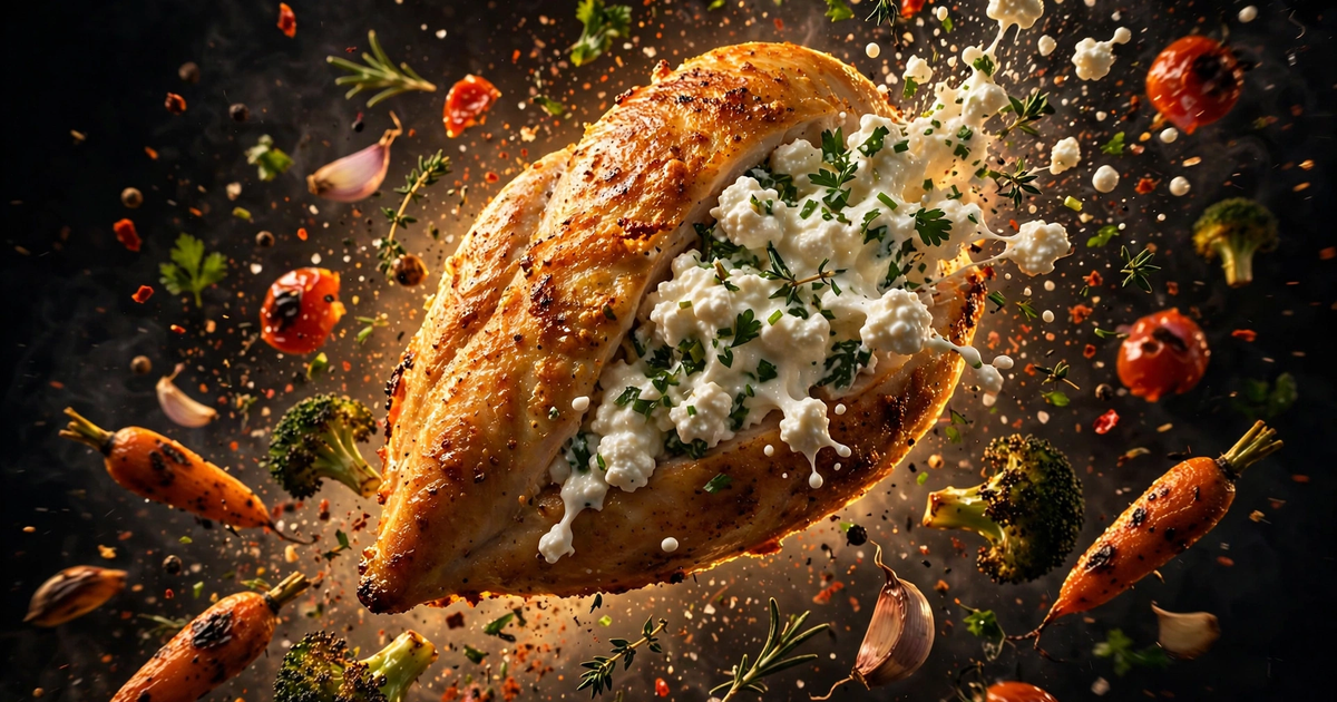 High-Protein Cottage Cheese Stuffed Chicken Breast