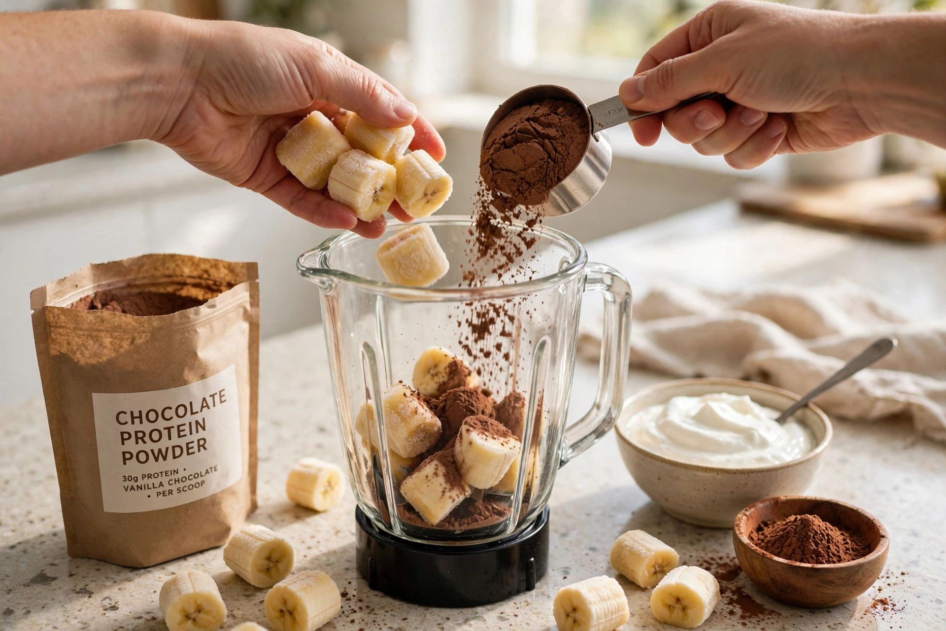 Step 1 — High-Protein Chocolate Banana Nice Cream