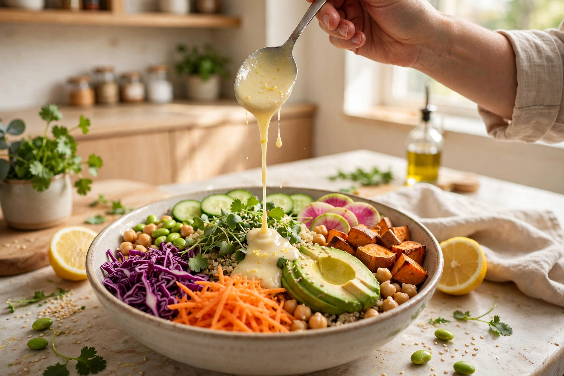 Step 3 — Rainbow Buddha Bowl with Lemon Tahini