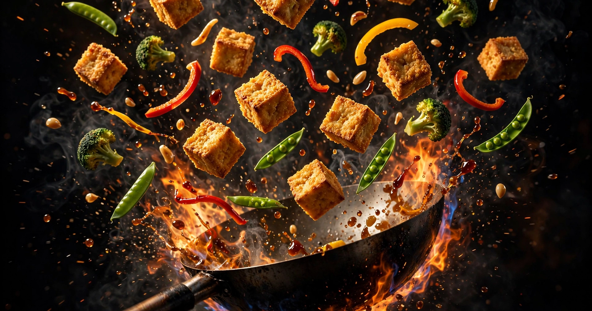 Crispy Garlic Tofu Veggie Stir-Fry