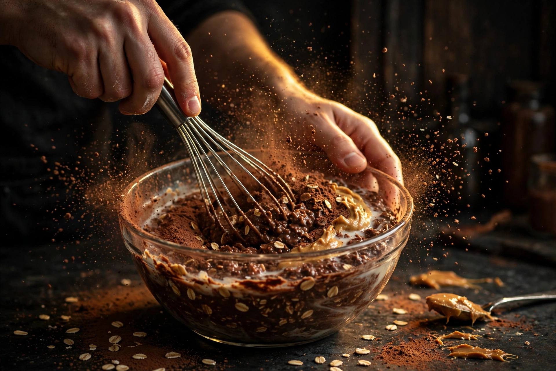 Step 1 — High-Protein Chocolate Peanut Butter Overnight Oats