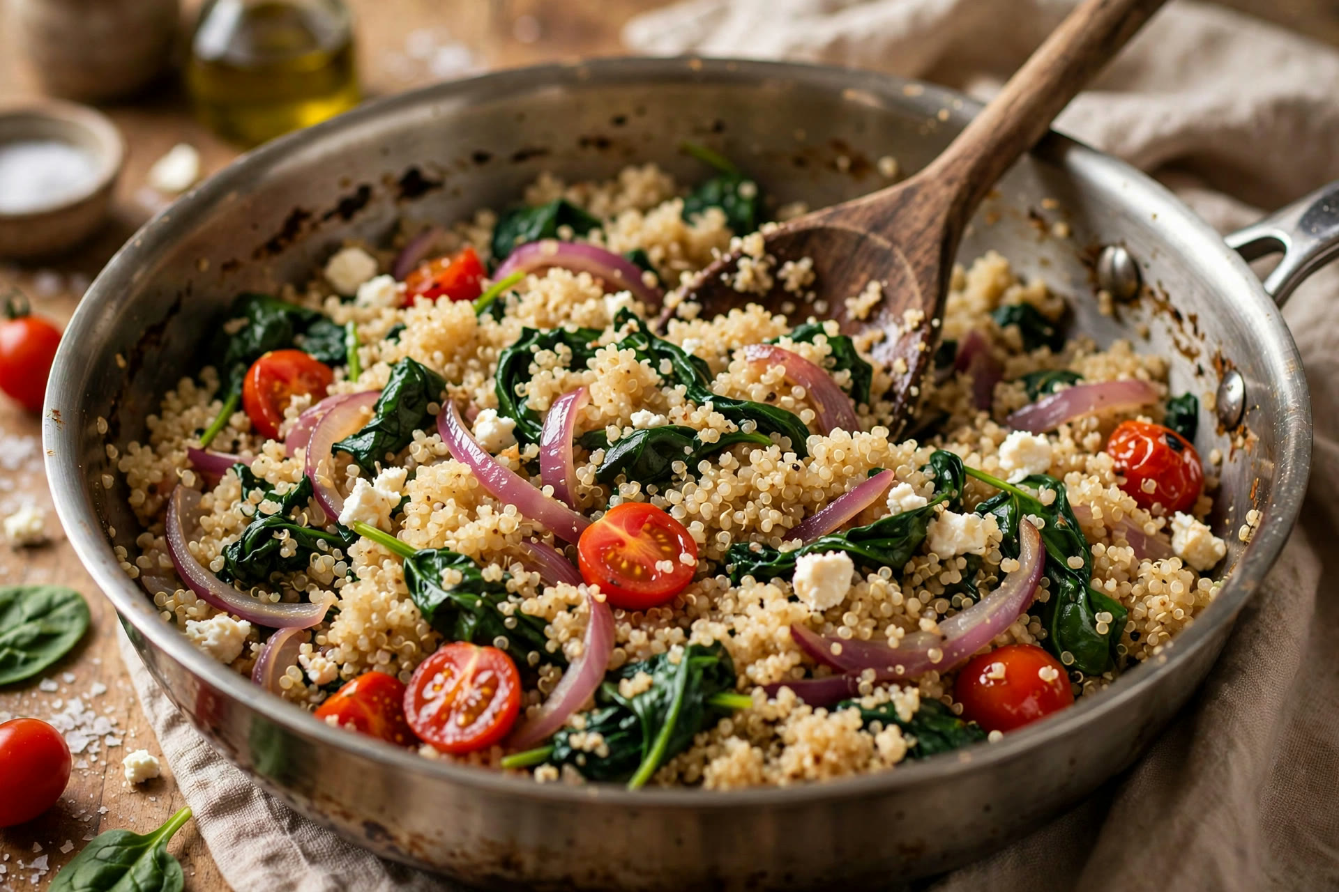 Step 2 — Stuffed Portobello Mushrooms with Quinoa & Spinach