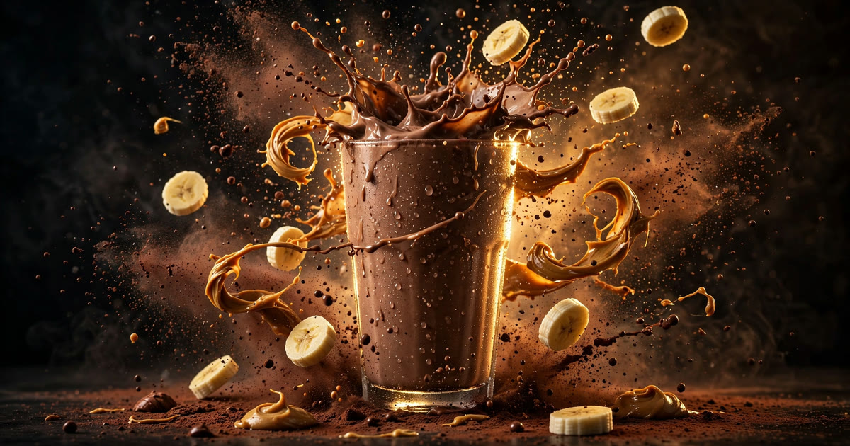 Schoko-Erdnussbutter-Proteinshake