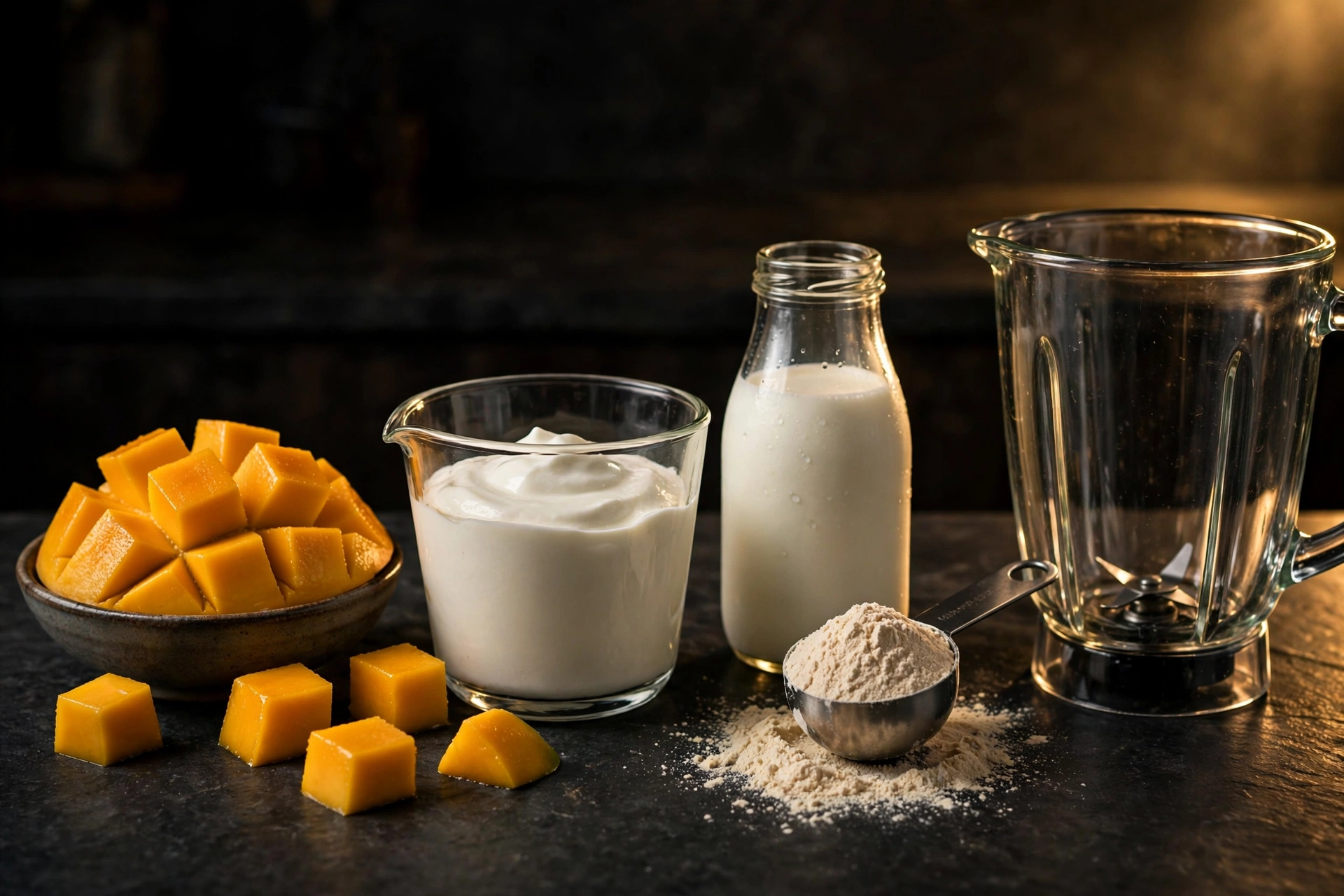 Step 1 — Mango Protein Lassi