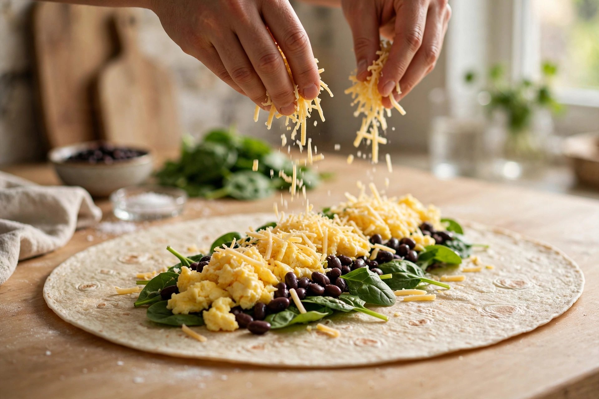 Step 2 — High-Protein Veggie Breakfast Burrito