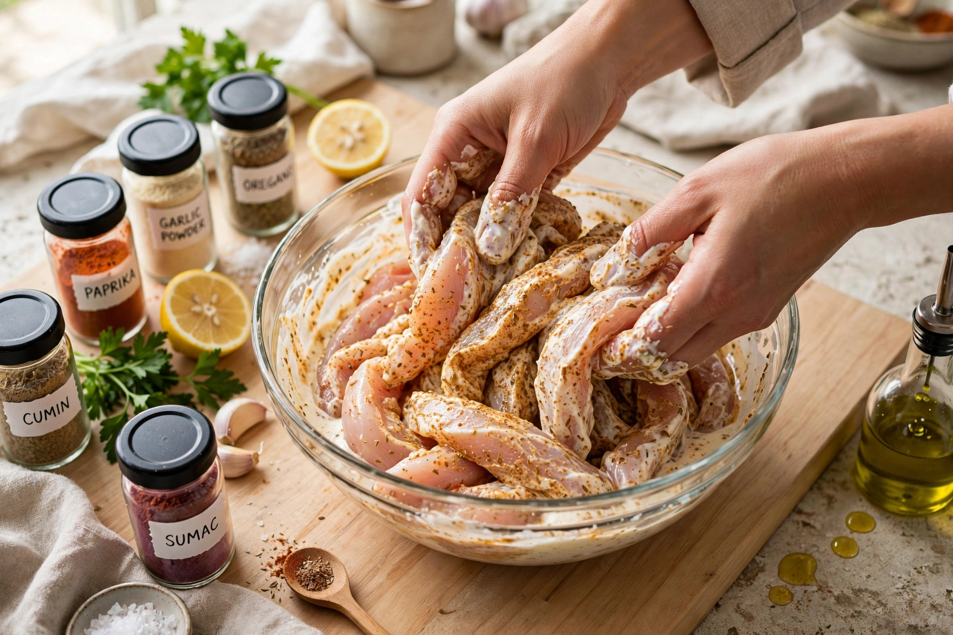 Step 1 — Light Chicken Shawarma Bowl
