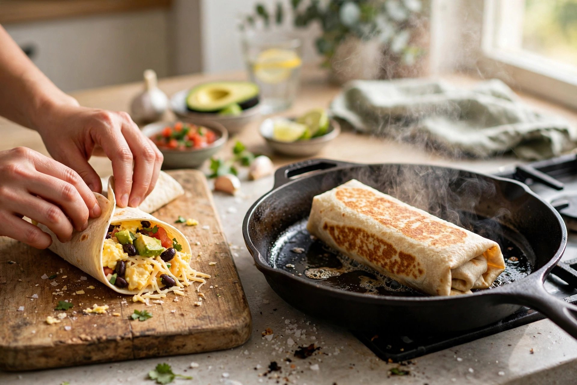 Step 3 — High-Protein Veggie Breakfast Burrito