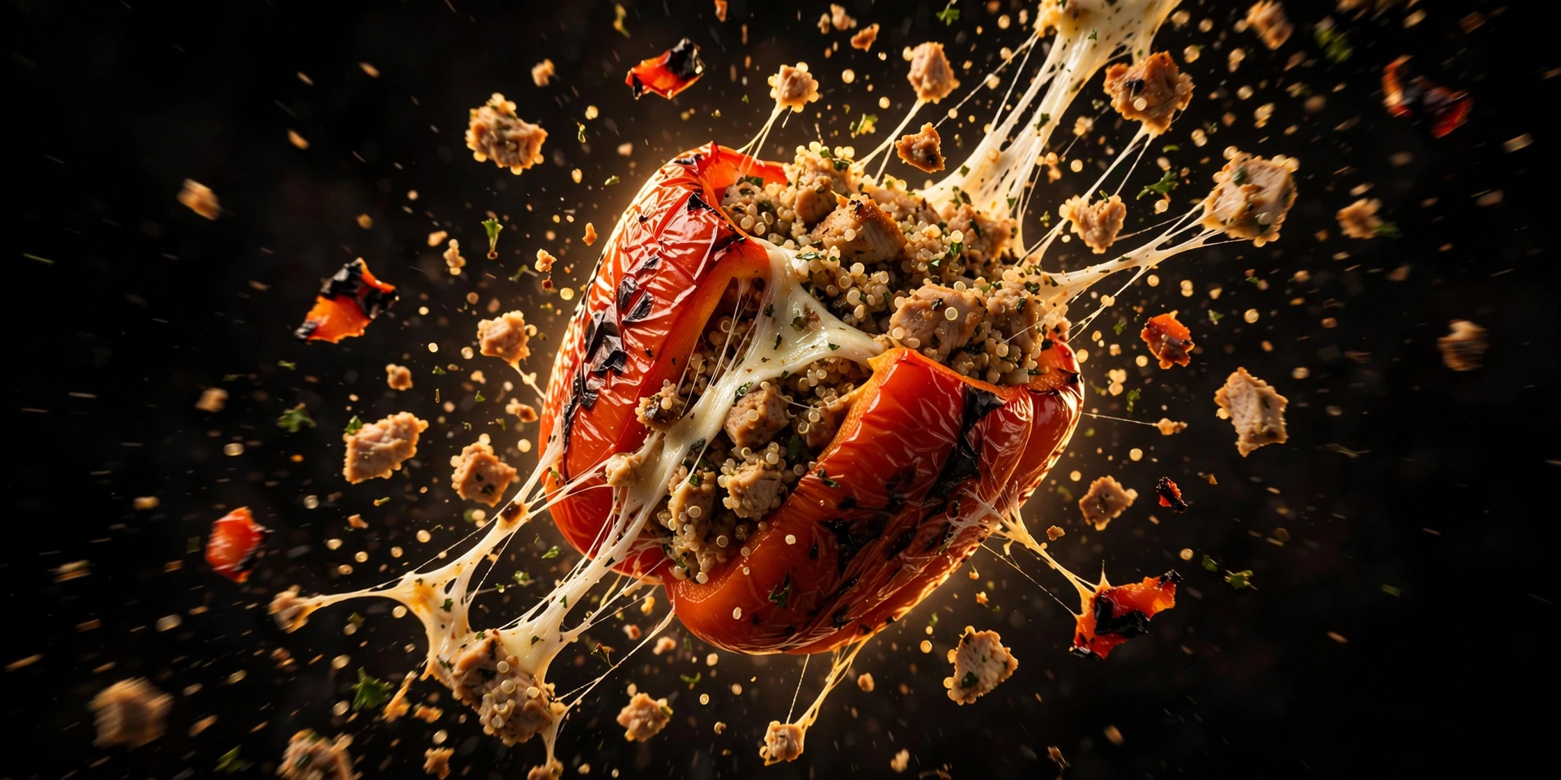 Pimientos rellenos de pavo y quinoa