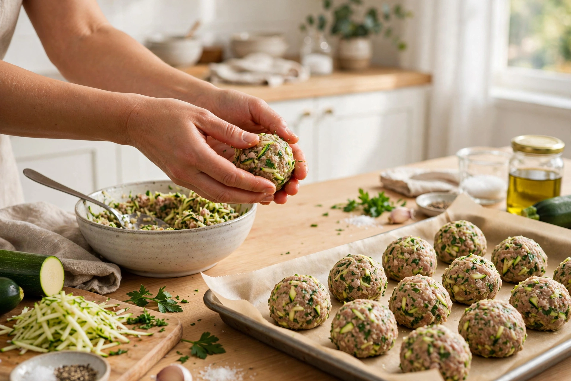 Step 2 — High-Protein Turkey Zucchini Meatballs