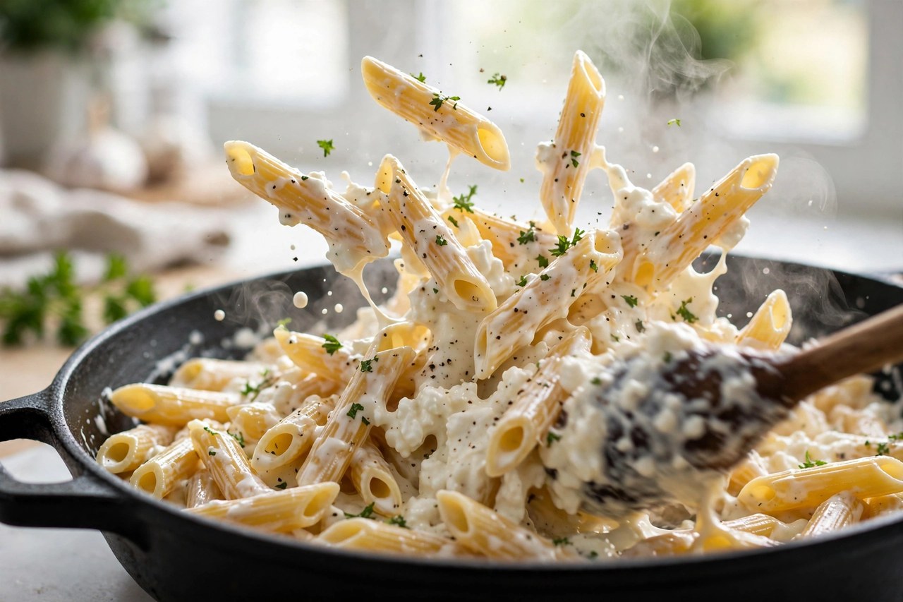 Step 2 — High-Protein Cottage Cheese Alfredo Pasta