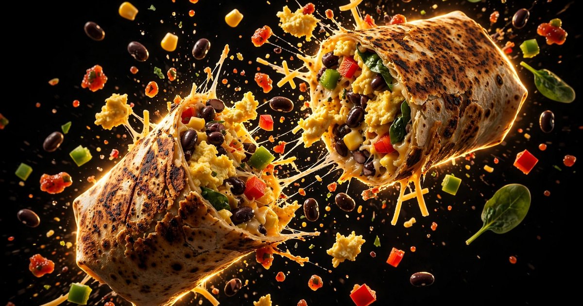 Proteinreicher Veggie-Frühstücksburrito