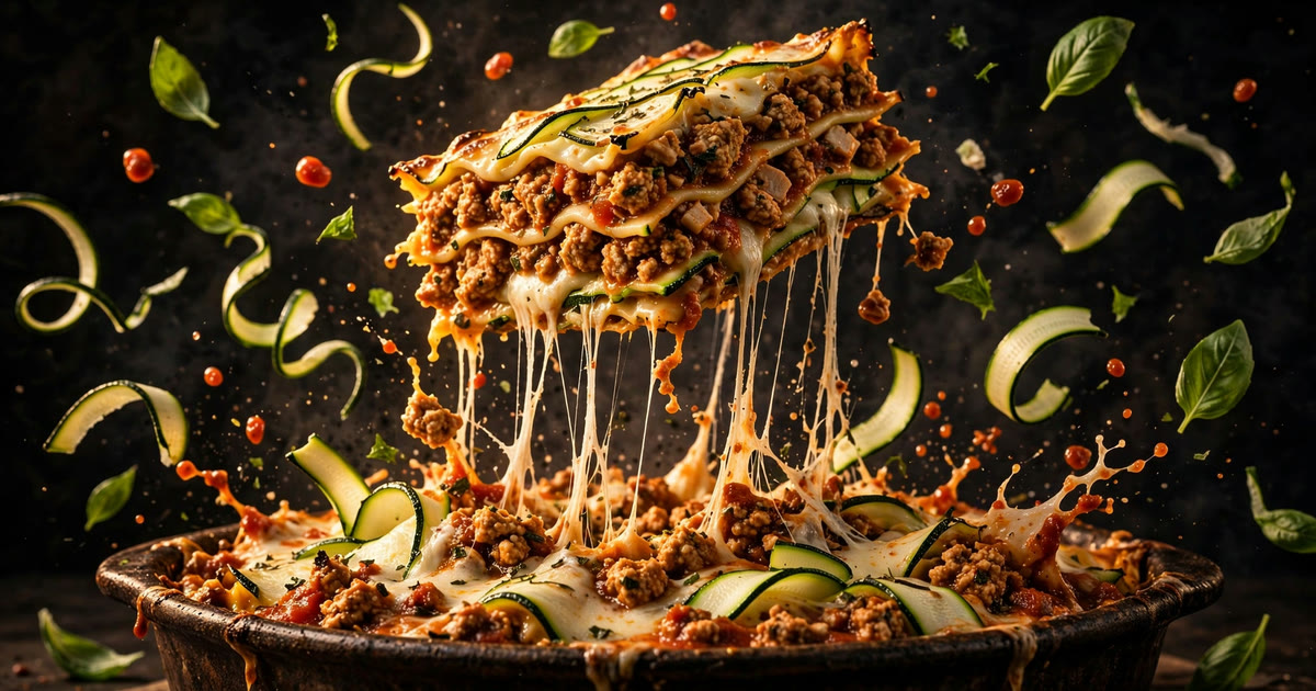 Lasaña Ligera de Calabacín con Boloñesa de Pavo