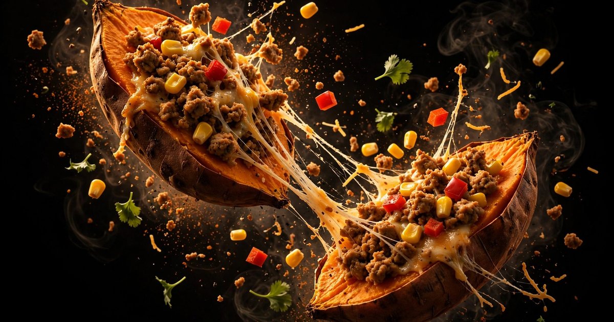 Gefüllte Süßkartoffeln mit Pute