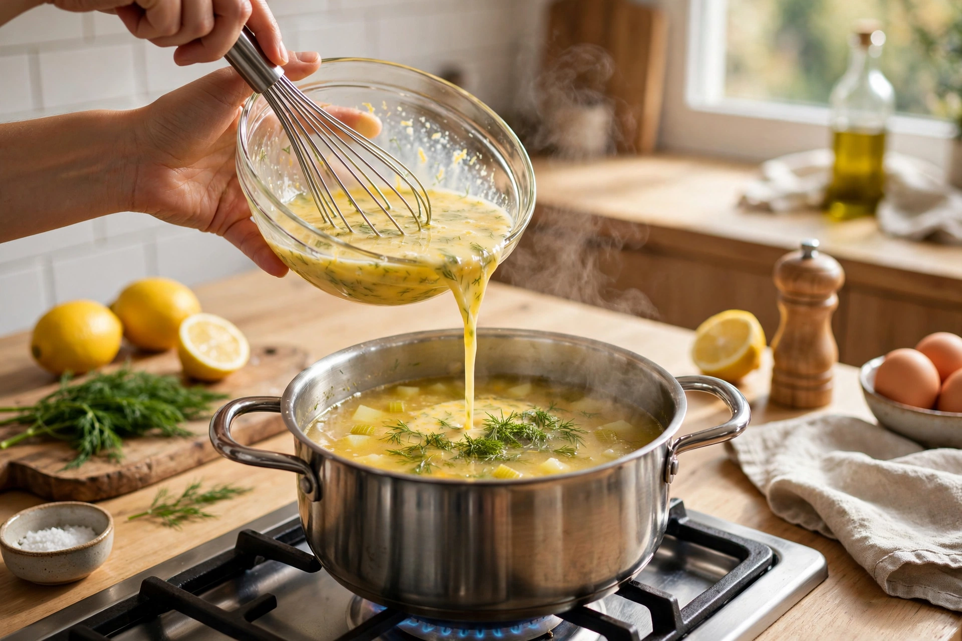 Step 3 — Greek Lemon Chicken Soup (Light Avgolemono)