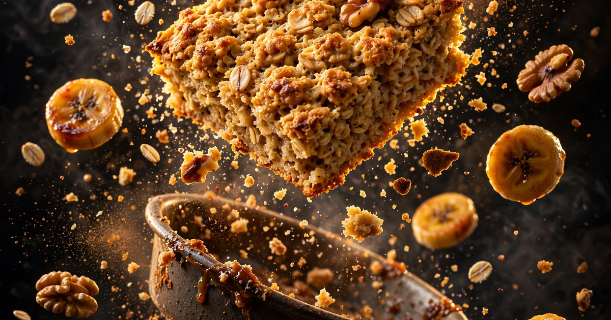 High-Protein Banana Walnut Baked Oatmeal
