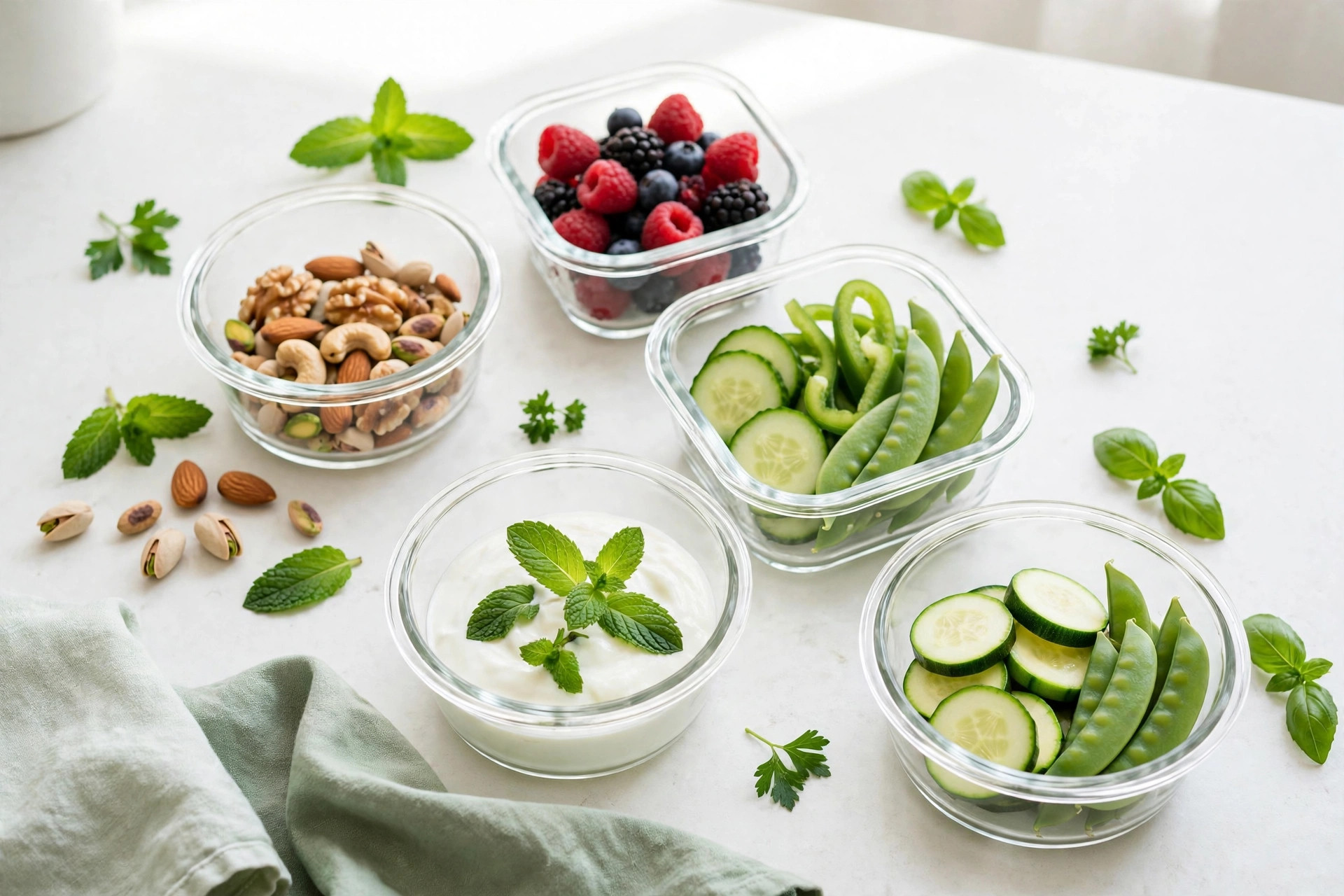 Greek yogurt bowl topped with fresh berries