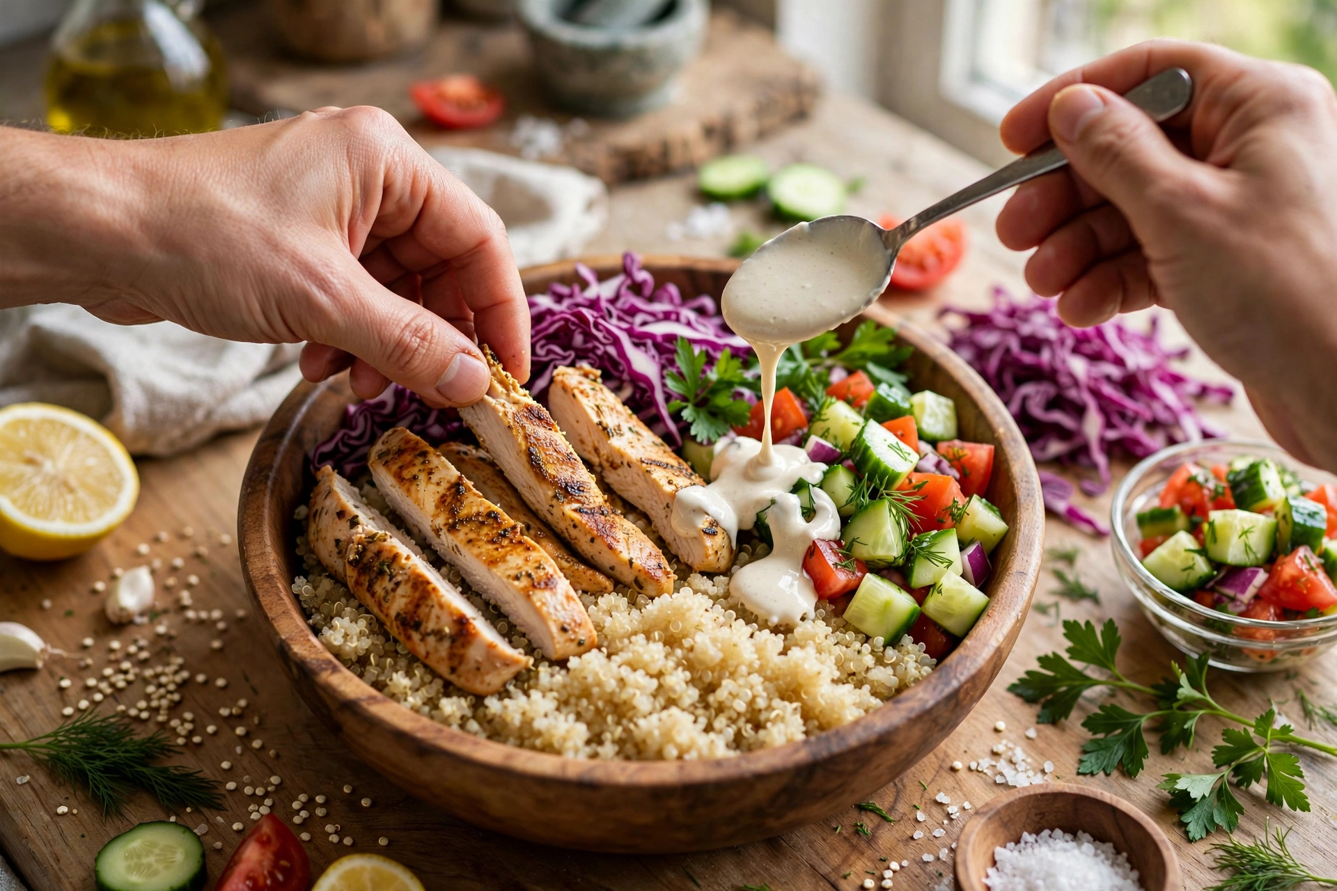 Step 3 — Light Chicken Shawarma Bowl