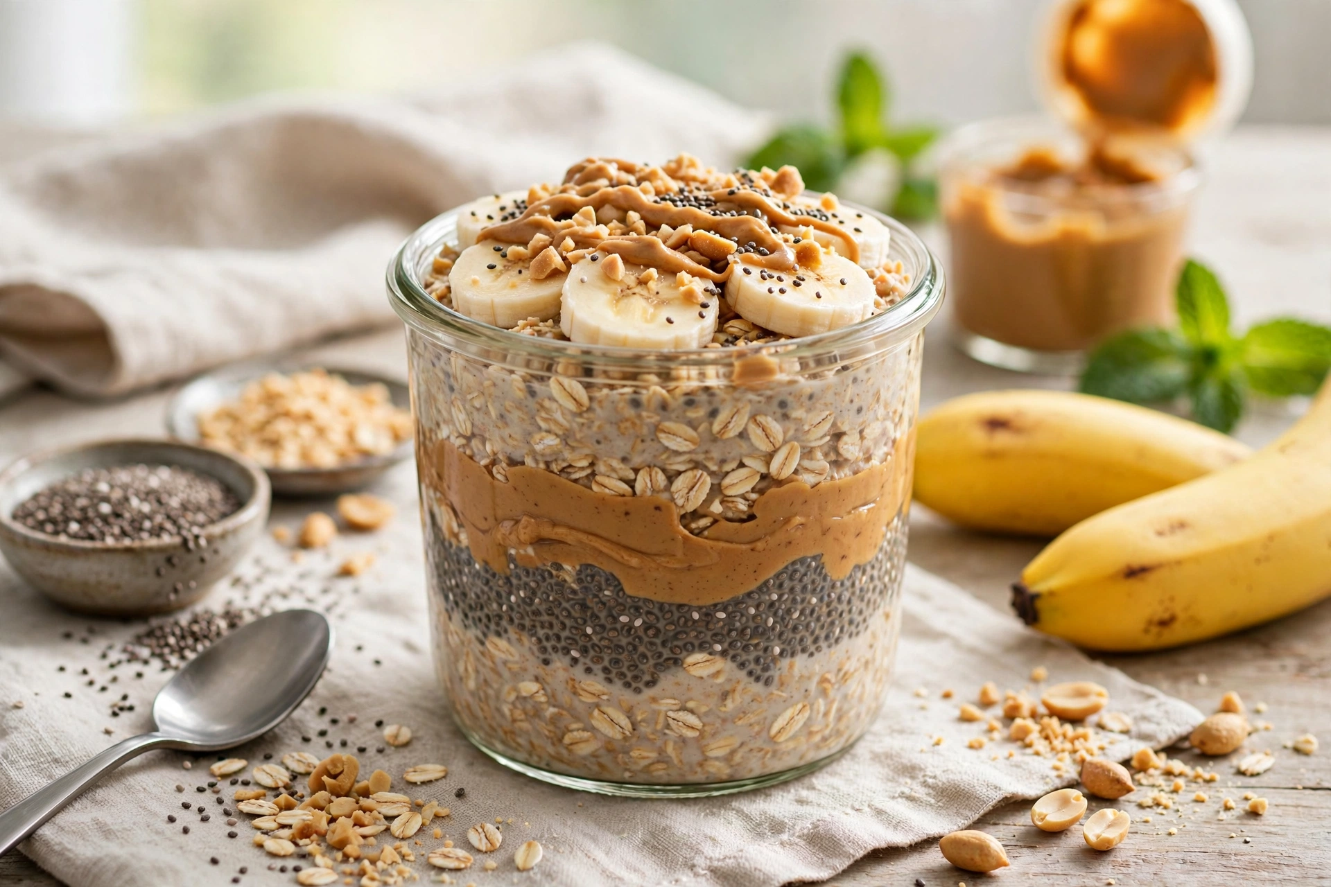Overnight Oats with Peanut Butter & Banana